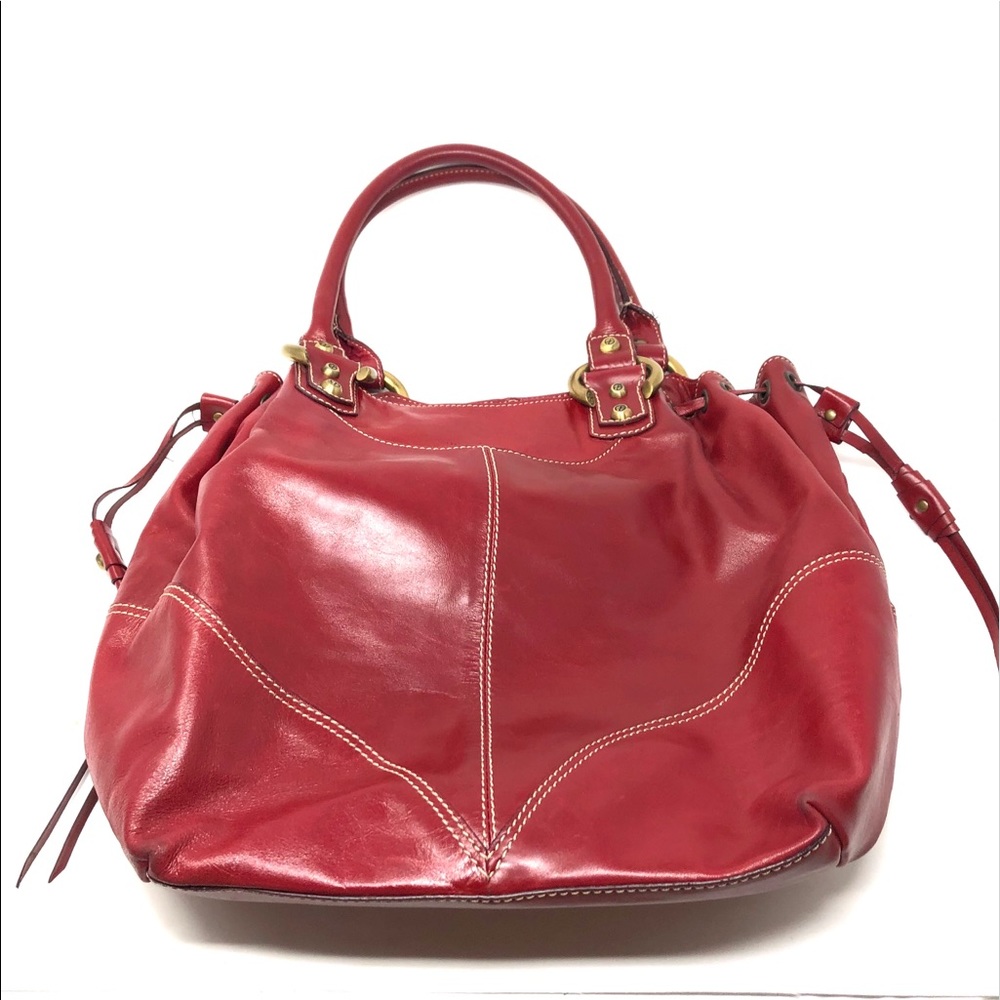 FRANCESCO BIASIA large brick red leather bag - Picture 2 of 8